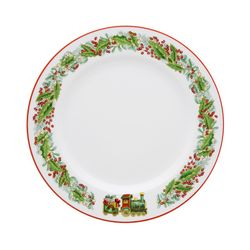 18-piece porcelain dinnerware in green and red | christmas magic