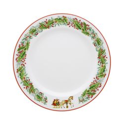 18-piece porcelain dinnerware in green and red | christmas magic