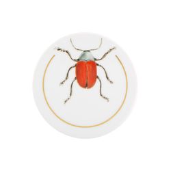 Set of 6 multicolored porcelain coasters, Ø 8.7 x 0.5 cm | insects