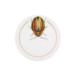 Set of 6 multicolored porcelain coasters, Ø 8.7 x 0.5 cm | insects