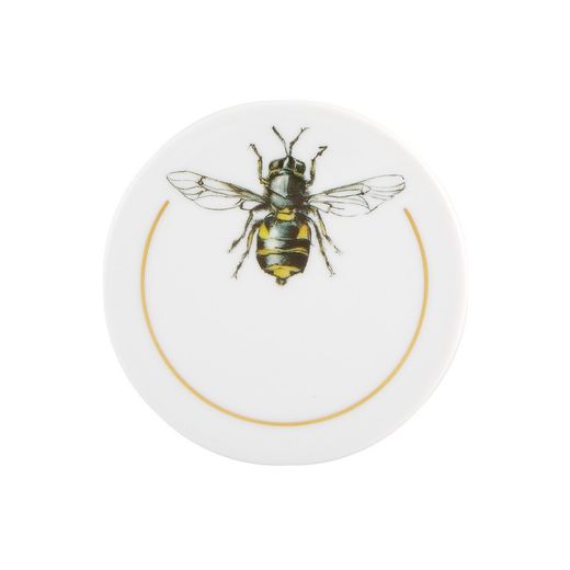 Set of 6 multicolored porcelain coasters, Ø 8.7 x 0.5 cm | insects