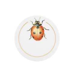 Set of 6 multicolored porcelain coasters, Ø 8.7 x 0.5 cm | insects