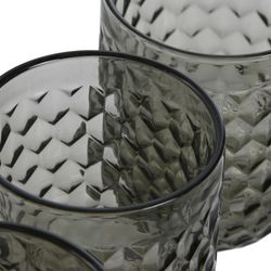 Set of 6 glass glasses in gray, 8 x 8 x 10 cm | Sea Side