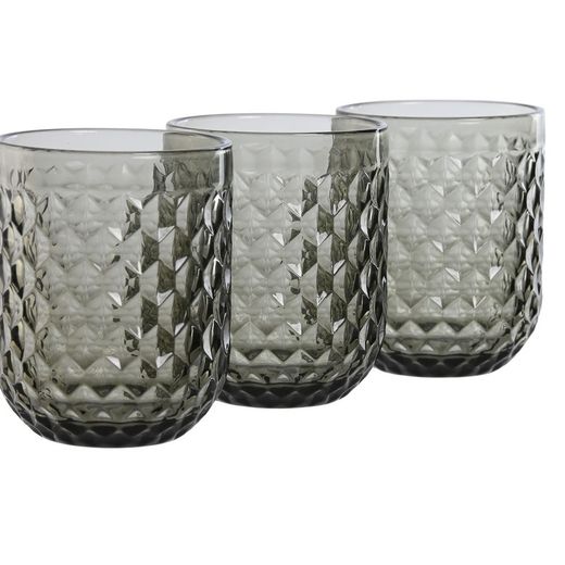 Set of 6 glass glasses in gray, 8 x 8 x 10 cm | Sea Side