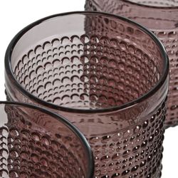 Set of 6 glass glasses in pink, 8 x 8 x 10 cm | Bubbles