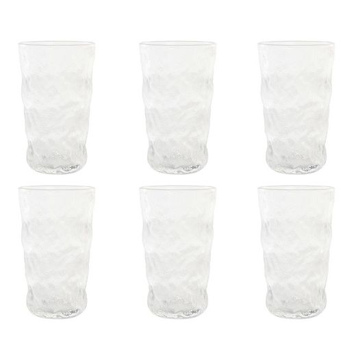 Lot de 6 verres en verre translucide, Ø 7,5 x 14 cm | Glace