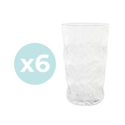 Lot de 6 verres en verre translucide, Ø 7,5 x 14 cm | Glace