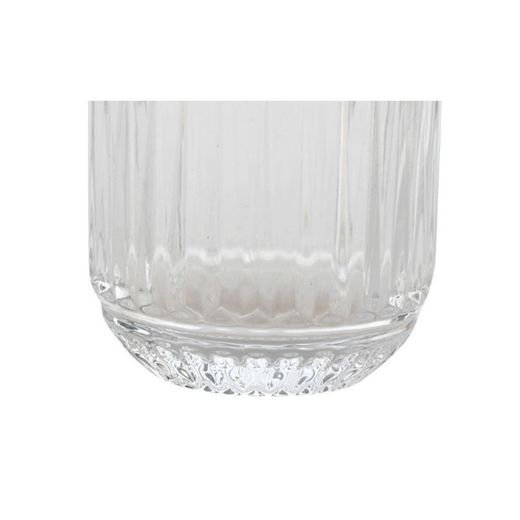 Set of 6 clear glass tumblers, 7.5 x 7.5 x 9.5 cm | Striped