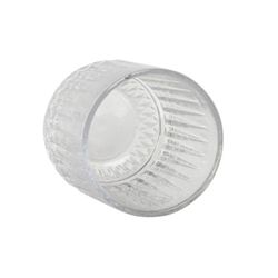 Set of 6 clear glass tumblers, 7.5 x 7.5 x 9.5 cm | Striped