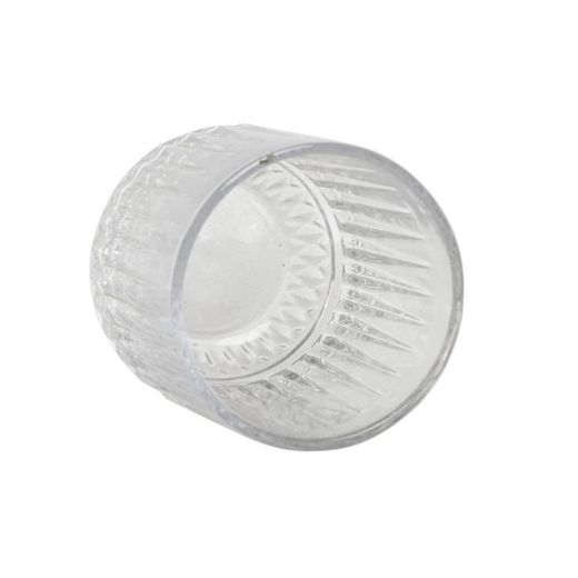 Set of 6 clear glass tumblers, 7.5 x 7.5 x 9.5 cm | Striped