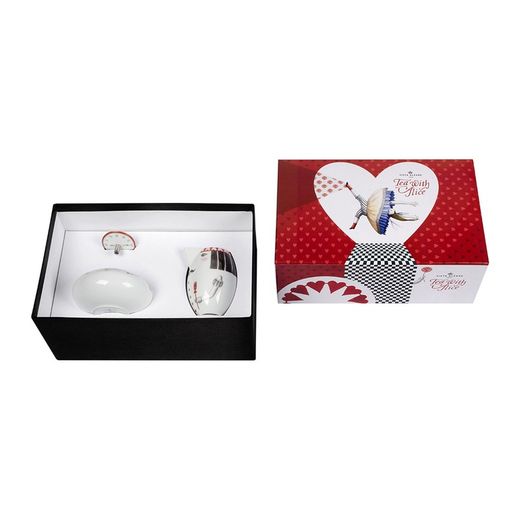 Porcelain sugar bowl and milk jug set in multicolor, 21.1 x 21.1 x 21.1 cm | Tea With Alice