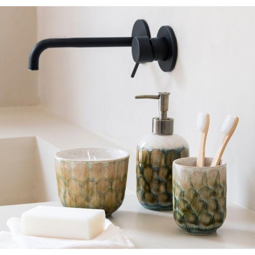 2-piece ceramic bathroom set in green and beige | Avalon
