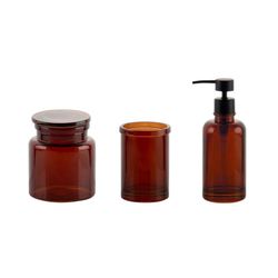 Ensemble de salle de bain 3 pièces en verre ambré