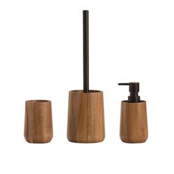 3-piece acacia wood bathroom set in brown | Acacia
