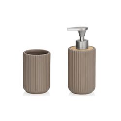 Brązowy ceramiczny zestaw łazienkowy