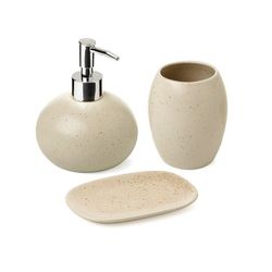 3-piece ceramic bathroom set in beige