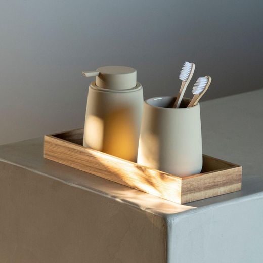Set de baño de dolomita en beige | Malou