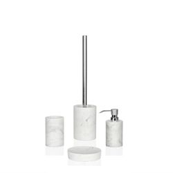 Wit en zilver marmeren badkamerset