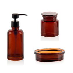 Ensemble de bain en verre ambré