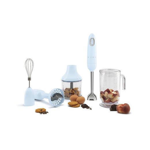 Staafmixerset van roestvrij staal in de kleur blauw, Ø x 6,5 x 41,4 cm | Jaren 50 stijl