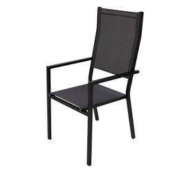 Set da pranzo con 8 poltrone e tavolo Alpine-200/8 + parasole Vienna-300 con 4 lastre