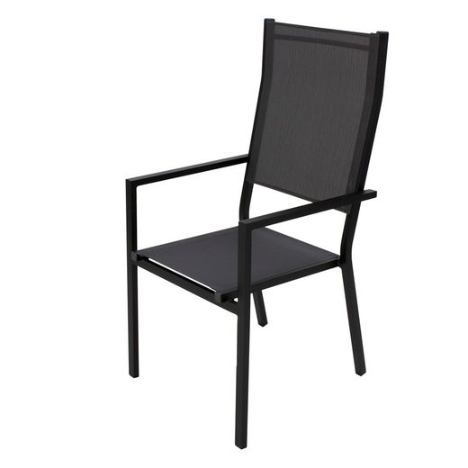 Set da pranzo con 8 poltrone e tavolo Alpine-200/8 + parasole Vienna-300 con 4 lastre