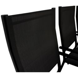 Set da pranzo con 8 poltrone e tavolo Alpine-200/8 + parasole Vienna-300 con 4 lastre