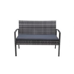 Conjunto de Jardín con 2 Sillones, Sofá y Mesa de Acero Gris oscuro