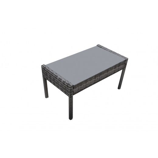 Conjunto de Jardín con 2 Sillones, Sofá y Mesa de Acero Gris oscuro