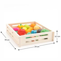 Set da cucina in stile Montessori in pino naturale multicolore, 29x24x6.7 cm | Frutta ecologica