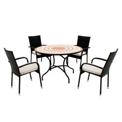 Dining table set with 4 Lorny armchairs / Bergamo-120/4