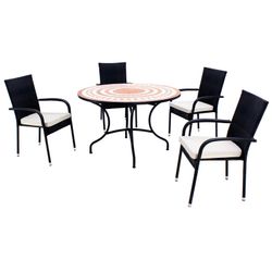 Dining table set with 4 Lorny armchairs / Bergamo-120/4