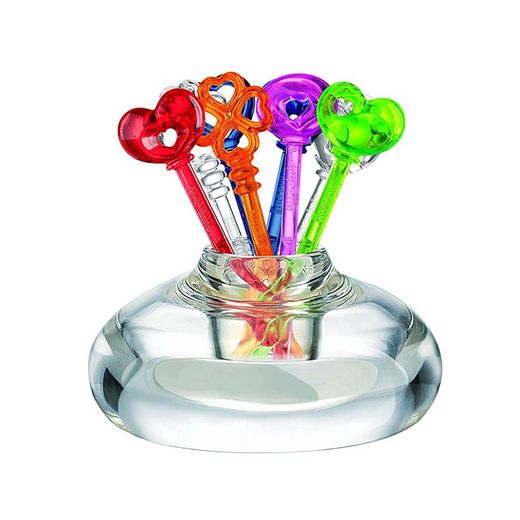 Set de pinchos para aperitivos con base LOVE Multicolor, 11x8x11cm