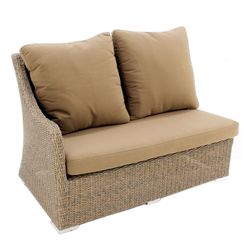 Conjunto comedor jardín sofá modular esquinero y mesa ratán / cristal