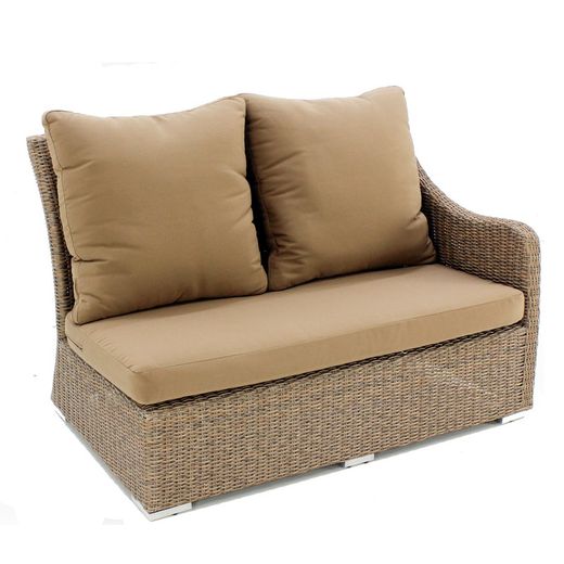 Conjunto comedor jardín sofá modular esquinero y mesa ratán / cristal