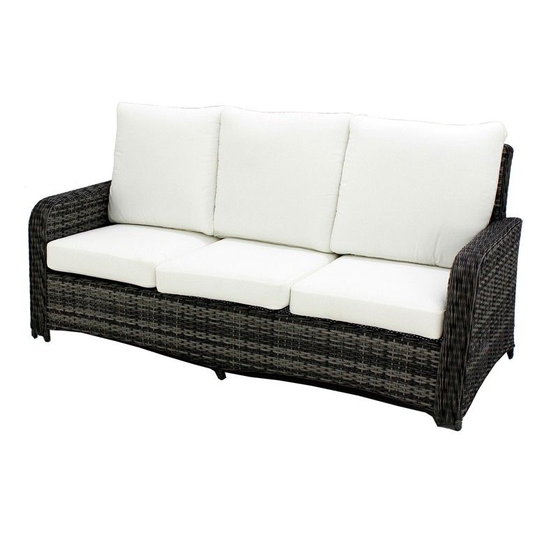 Conjunto de Jardín con Sofá de 3 plazas, 2 Sillones, 2 Taburetes y Mesa