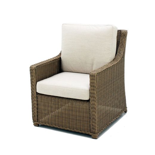Set terrazza con 3 poltrone e 3 cuscini, 1 poggiapiedi e 1 + 3 + 3c tavolo Balúa