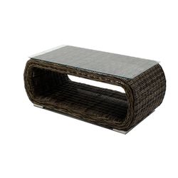 Set terrazza con 4 poltrone e 4 cuscini e tavolo Borsalino