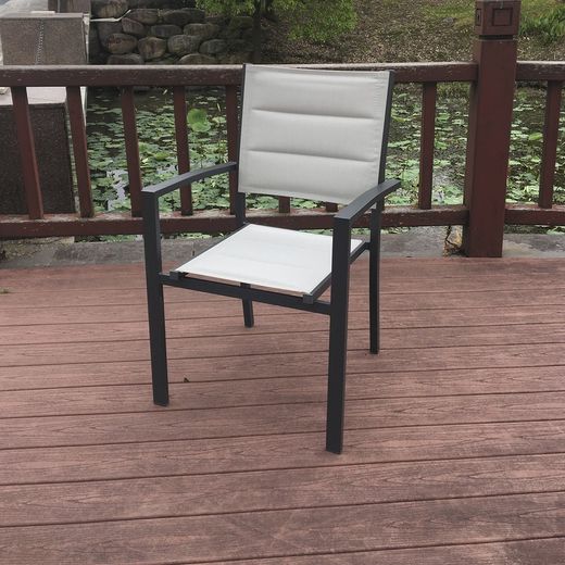 SICILIA - Aluminum / Textilene Stackable Chair 57x58x90 cm