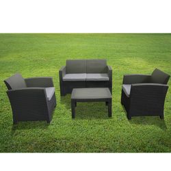 SIENA - Hartshavesæt 1 sofa + 2 lænestole + antracitgrå bord