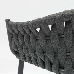 Garden dining set in aluminum and olefin rope in anthracite | Meridian