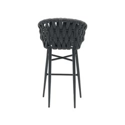 Garden dining set in aluminum and olefin rope in anthracite | Meridian