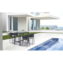 Garden dining set in aluminum and olefin rope in anthracite | Meridian