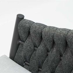 Garden dining set in aluminum and olefin rope in anthracite | Meridian