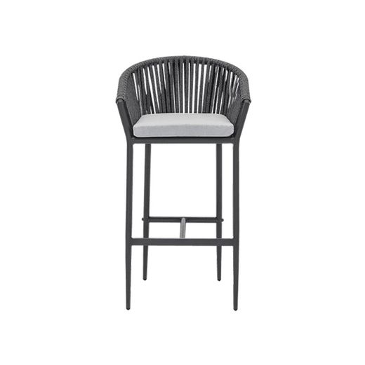 Aluminum and olefin rope patio dining set in anthracite | Meridian + Ukiah