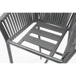 Aluminum and olefin rope patio dining set in anthracite | Meridian + Ukiah