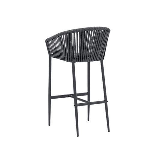 Aluminum and olefin rope patio dining set in anthracite | Meridian + Ukiah