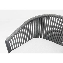 Aluminum and olefin rope patio dining set in anthracite | Meridian + Ukiah