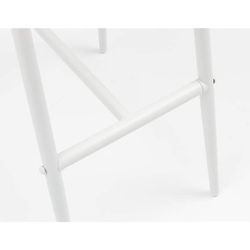 Buitenbarstoel met armleuningen van aluminium en olefin touw in wit en aqua, 57 x 56 x 105 cm | Ukiah