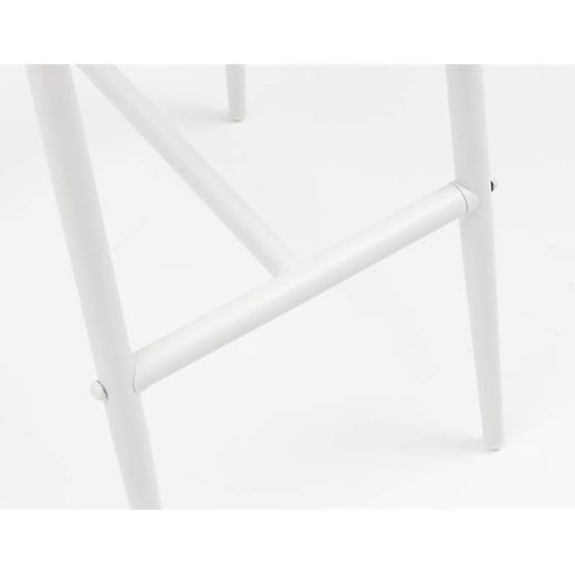 Buitenbarstoel met armleuningen van aluminium en olefin touw in wit en aqua, 57 x 56 x 105 cm | Ukiah